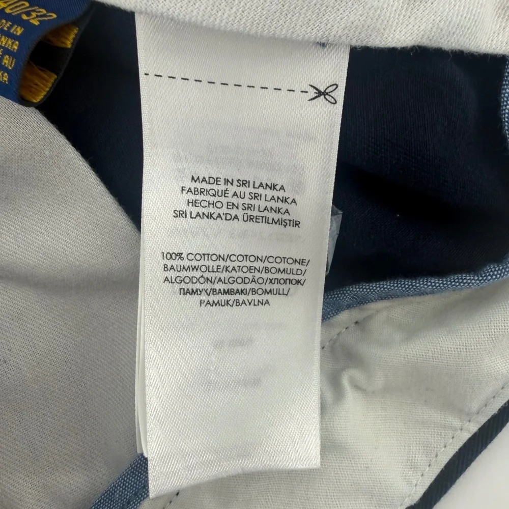 Polo Ralph Lauren Chinos Mens 40x32 Navy Blue Straight Leg Flat Front Cotton